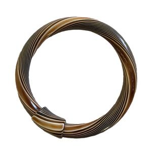LEA STEIN France Swirled Multi Layered Celluloid Acetate Bangle Bracelet 3”